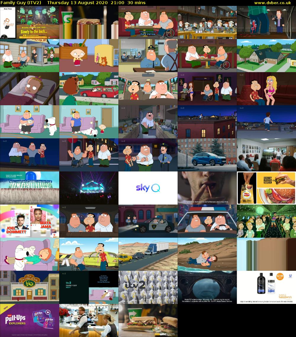 Family Guy (ITV2) Thursday 13 August 2020 21:00 - 21:30