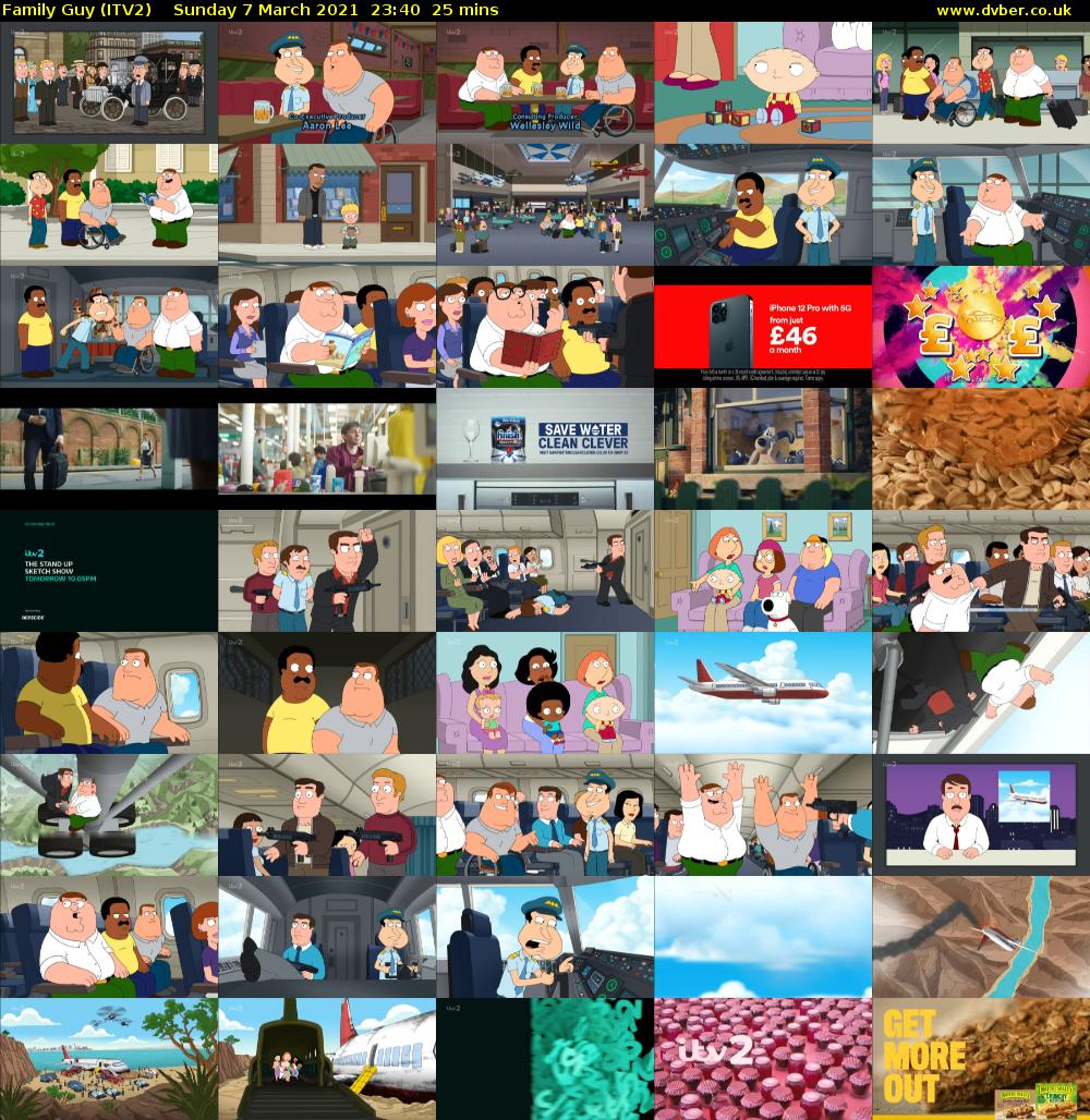Family Guy (ITV2) Sunday 7 March 2021 23:40 - 00:05