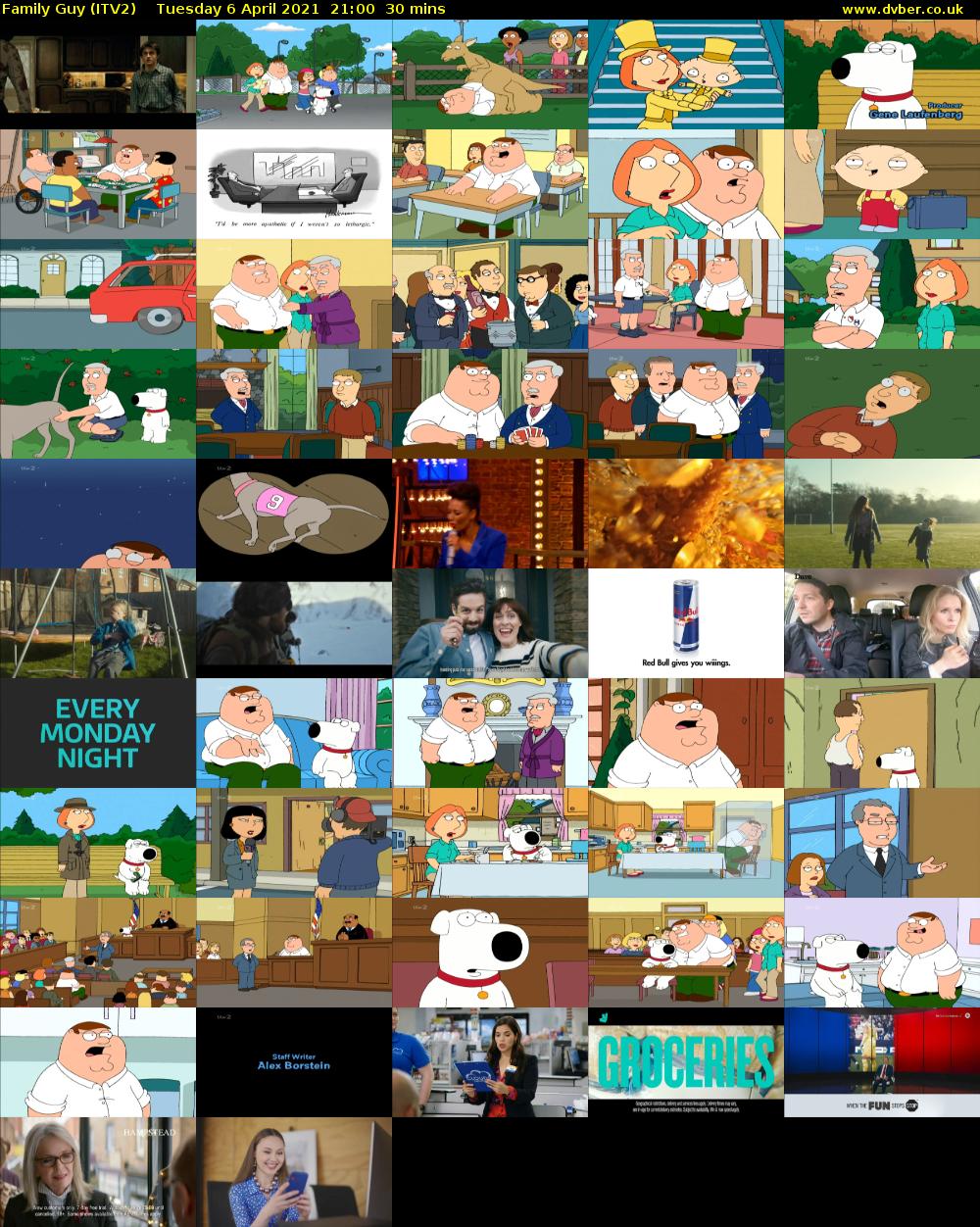 Family Guy (ITV2) Tuesday 6 April 2021 21:00 - 21:30
