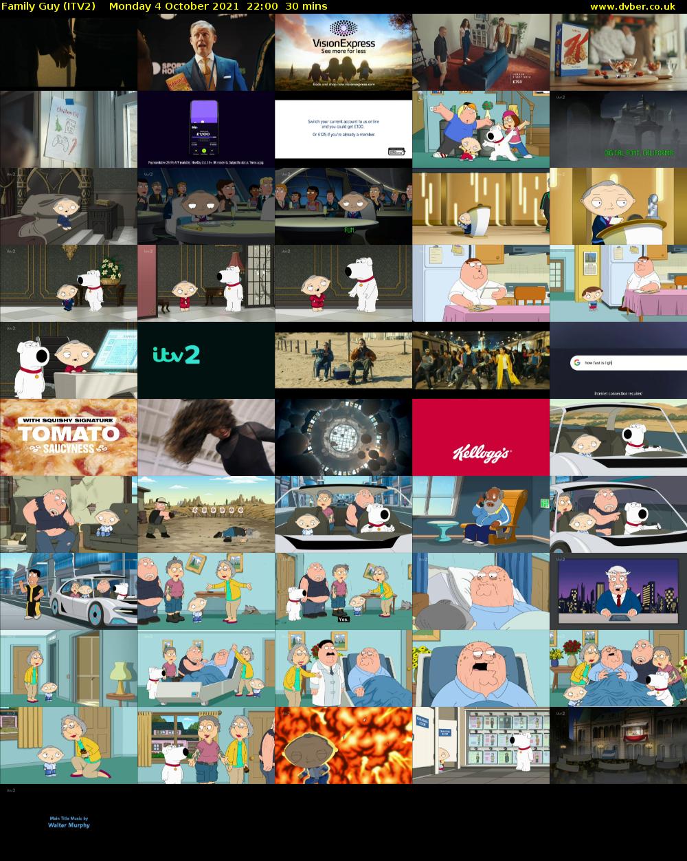Family Guy (ITV2) Monday 4 October 2021 22:00 - 22:30