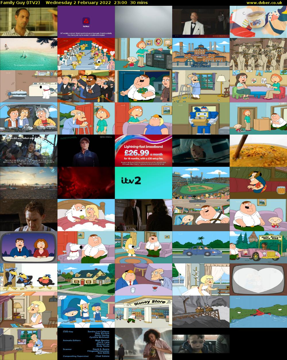 Family Guy (ITV2) Wednesday 2 February 2022 23:00 - 23:30