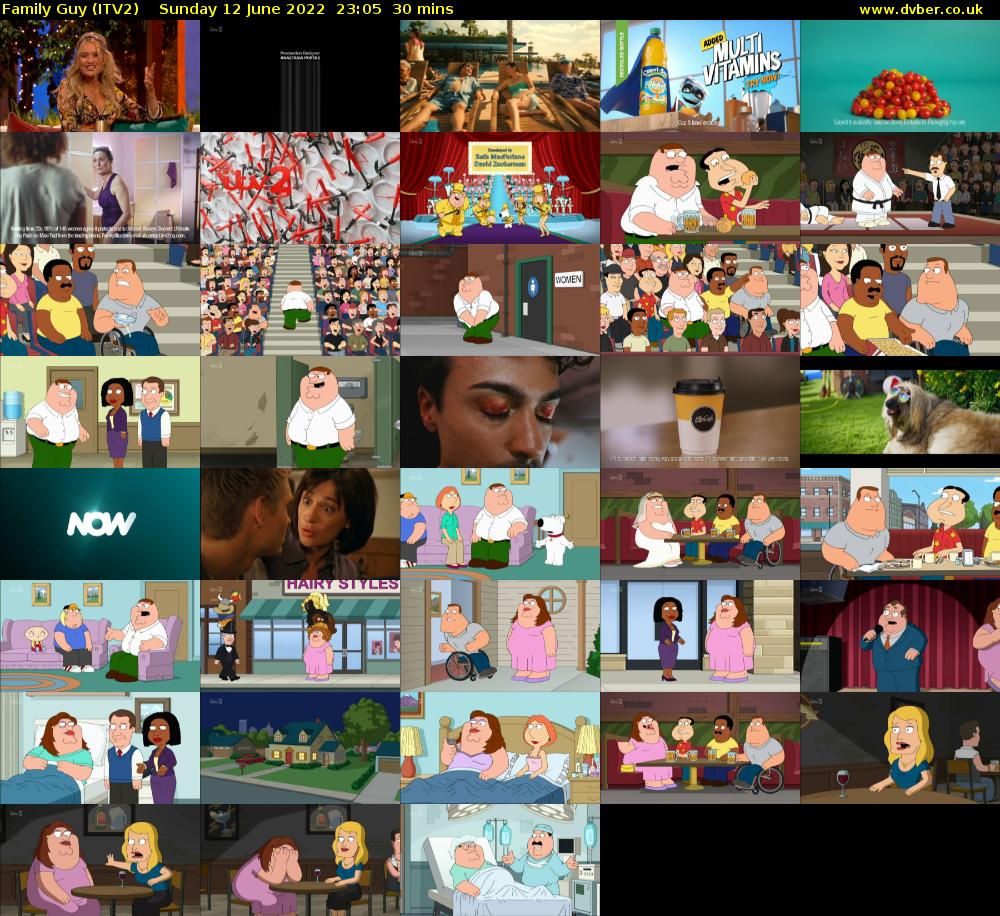 Family Guy (ITV2) Sunday 12 June 2022 23:05 - 23:35