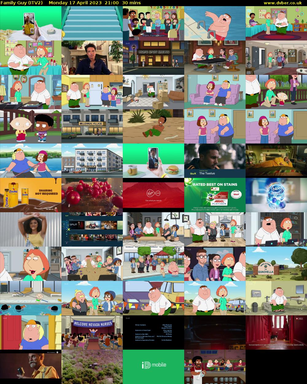 Family Guy (ITV2) Monday 17 April 2023 21:00 - 21:30
