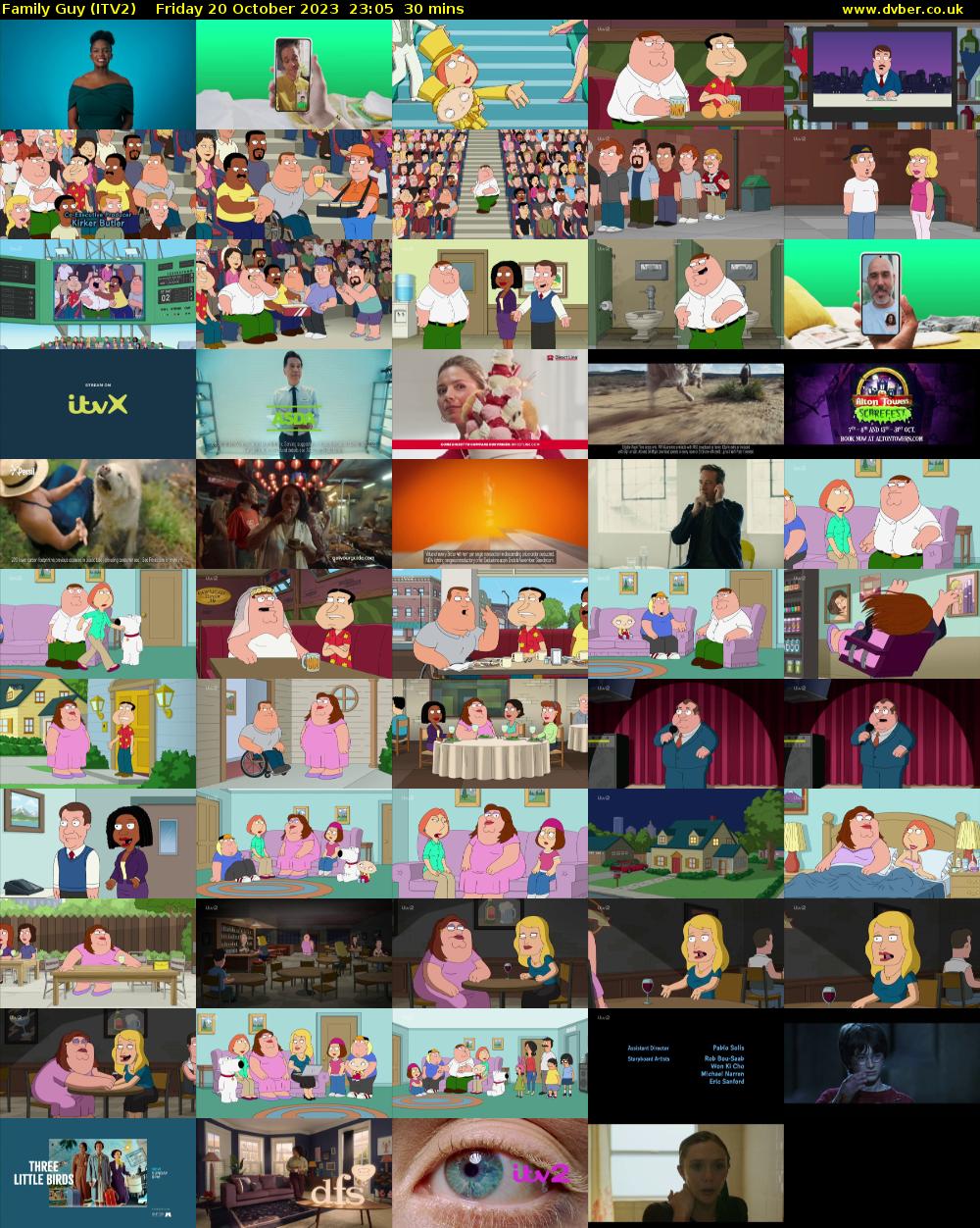 Family Guy (ITV2) Friday 20 October 2023 23:05 - 23:35