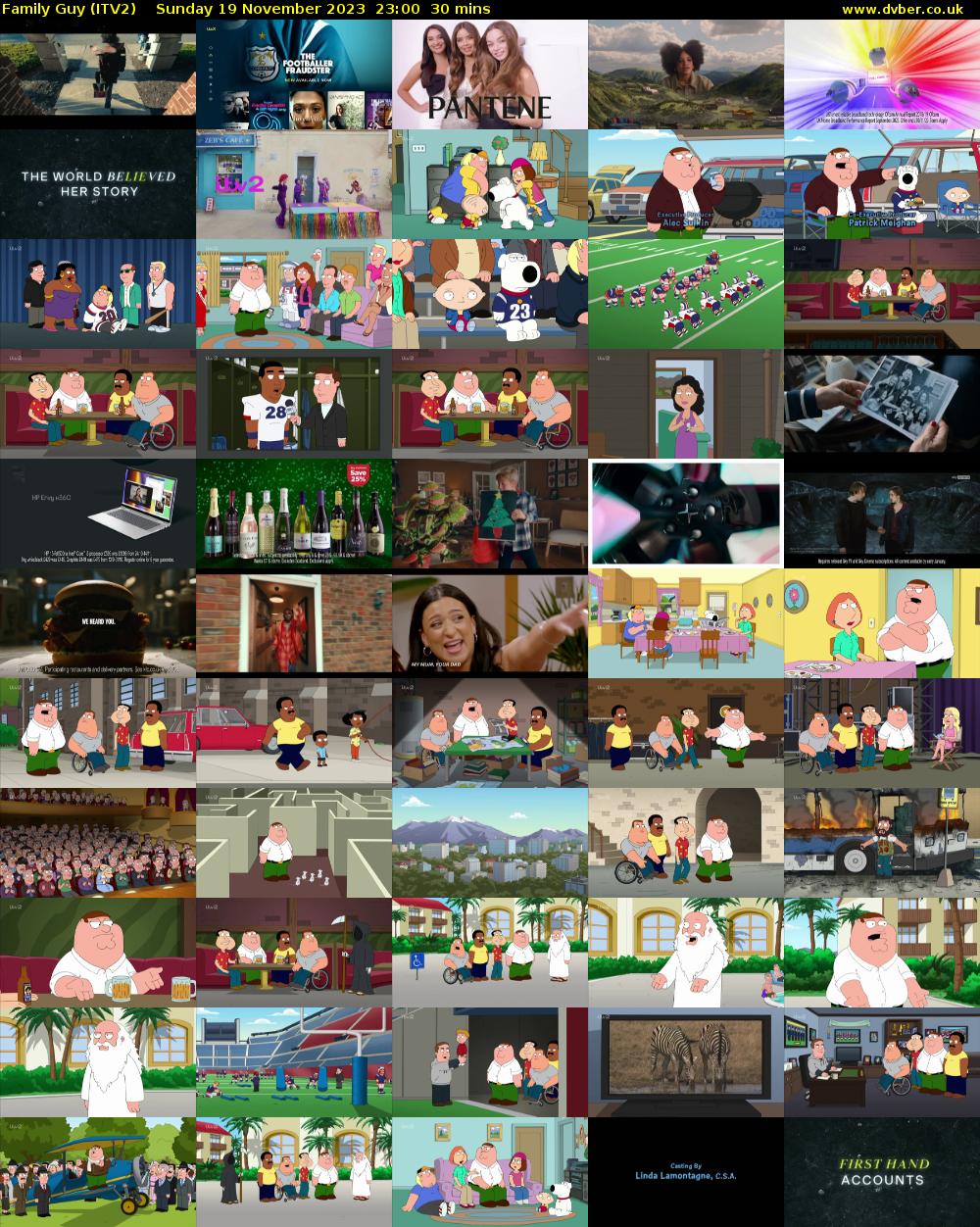 Family Guy (ITV2) Sunday 19 November 2023 23:00 - 23:30