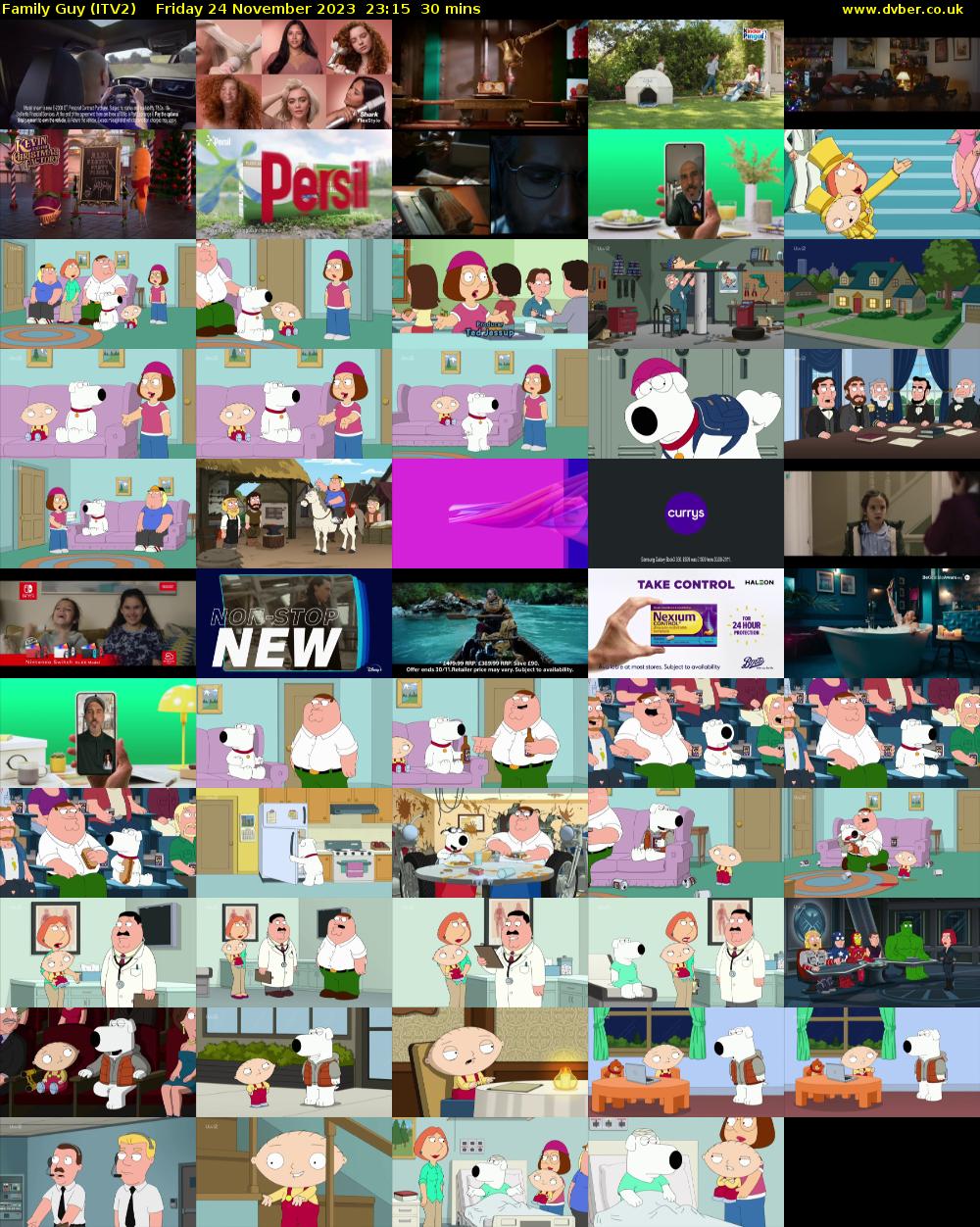 Family Guy (ITV2) Friday 24 November 2023 23:15 - 23:45