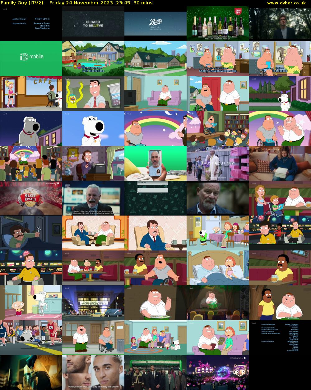 Family Guy (ITV2) Friday 24 November 2023 23:45 - 00:15