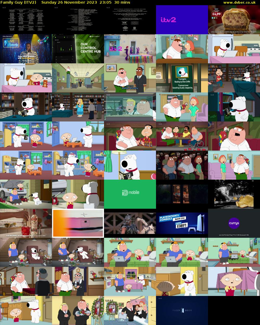 Family Guy (ITV2) Sunday 26 November 2023 23:05 - 23:35
