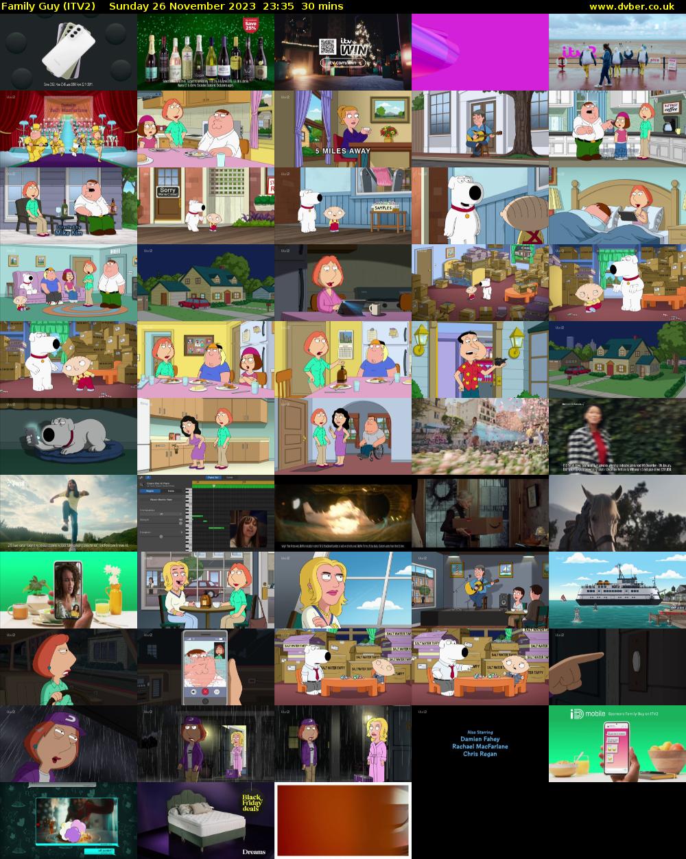 Family Guy (ITV2) Sunday 26 November 2023 23:35 - 00:05
