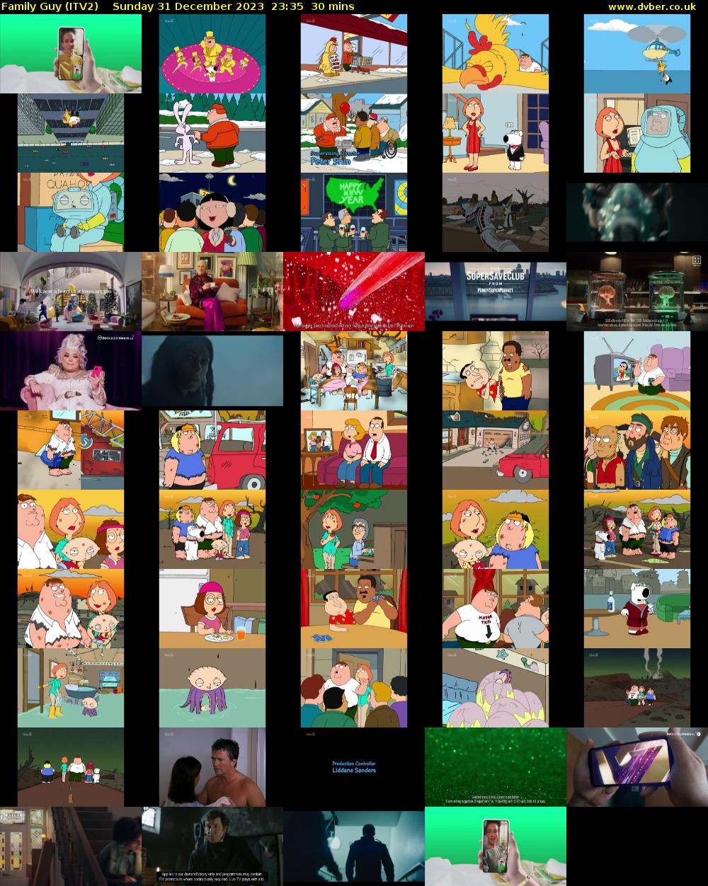 Family Guy (ITV2) Sunday 31 December 2023 23:35 - 00:05