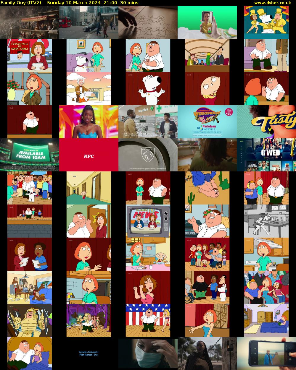 Family Guy (ITV2) Sunday 10 March 2024 21:00 - 21:30