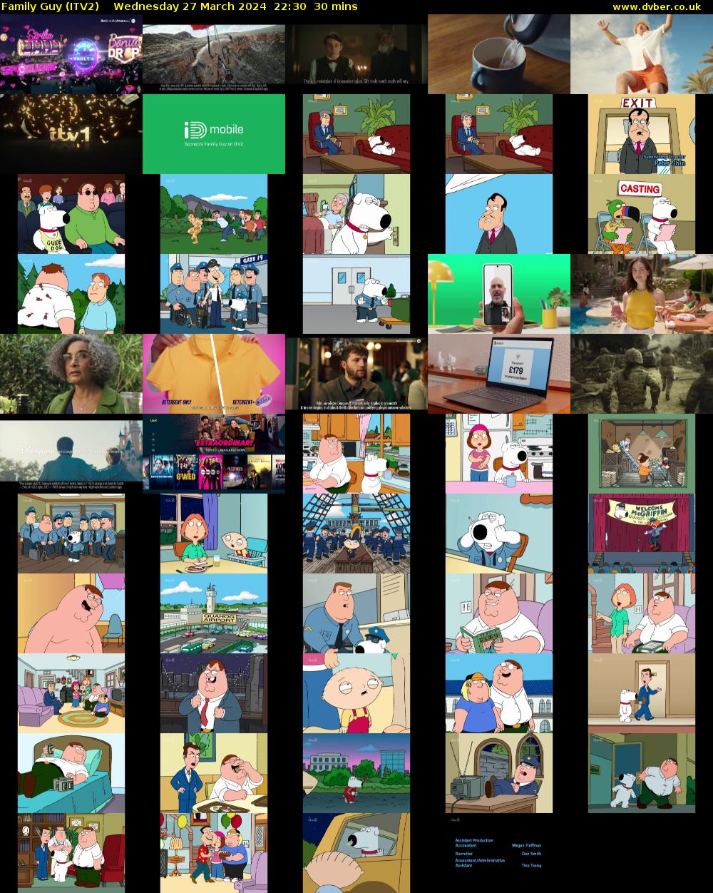 Family Guy (ITV2) Wednesday 27 March 2024 22:30 - 23:00