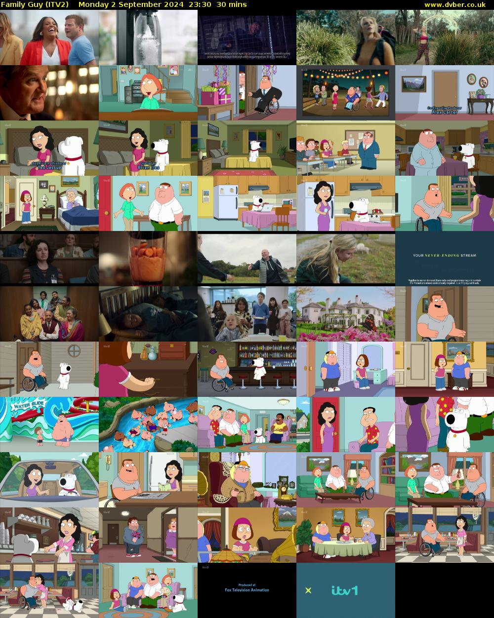 Family Guy (ITV2) Monday 2 September 2024 23:30 - 00:00