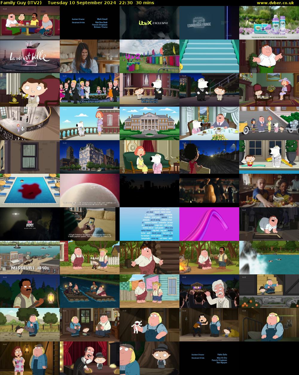 Family Guy (ITV2) Tuesday 10 September 2024 22:30 - 23:00