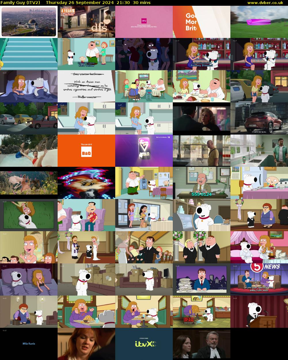 Family Guy (ITV2) Thursday 26 September 2024 21:30 - 22:00