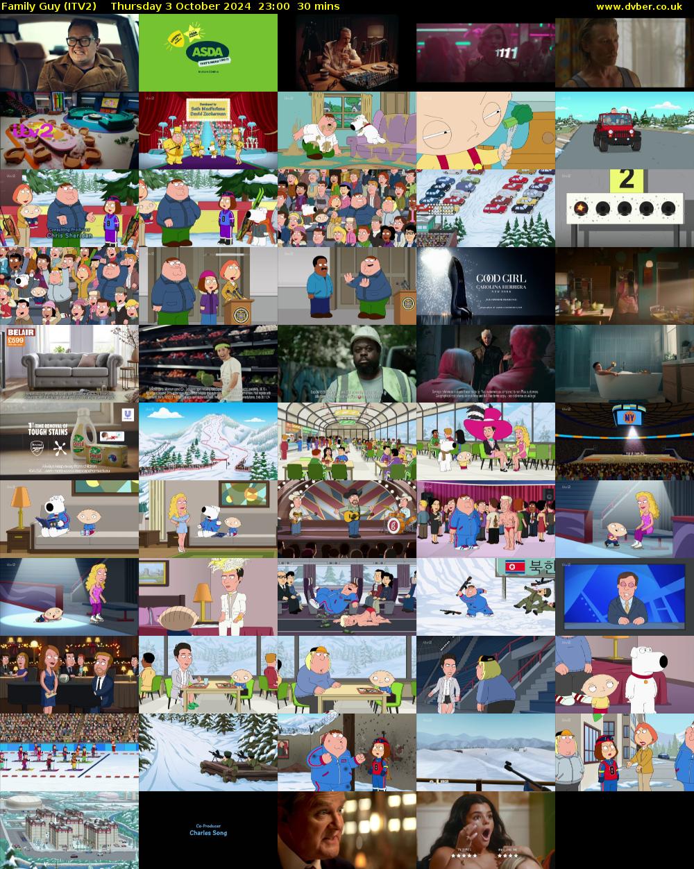 Family Guy (ITV2) Thursday 3 October 2024 23:00 - 23:30