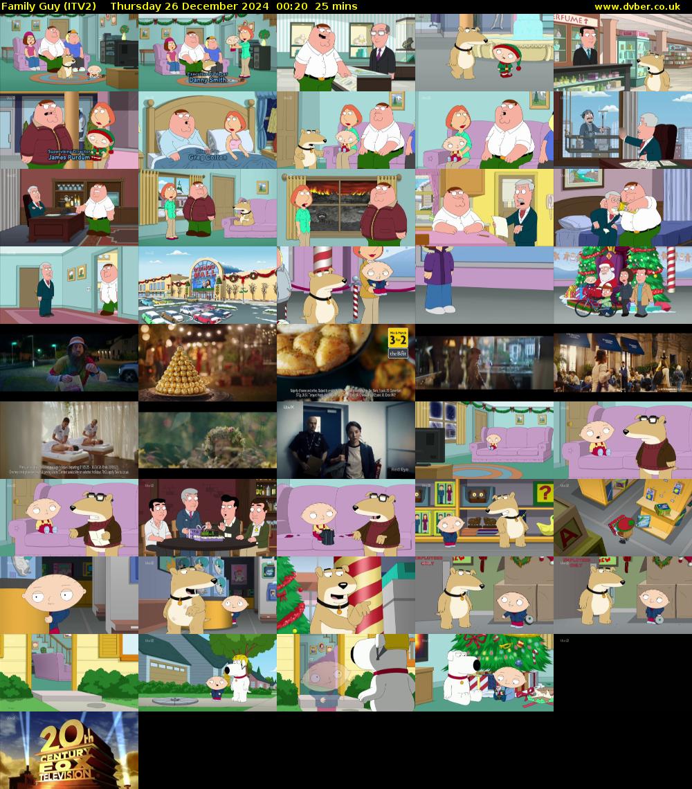 Family Guy (ITV2) Thursday 26 December 2024 00:20 - 00:45