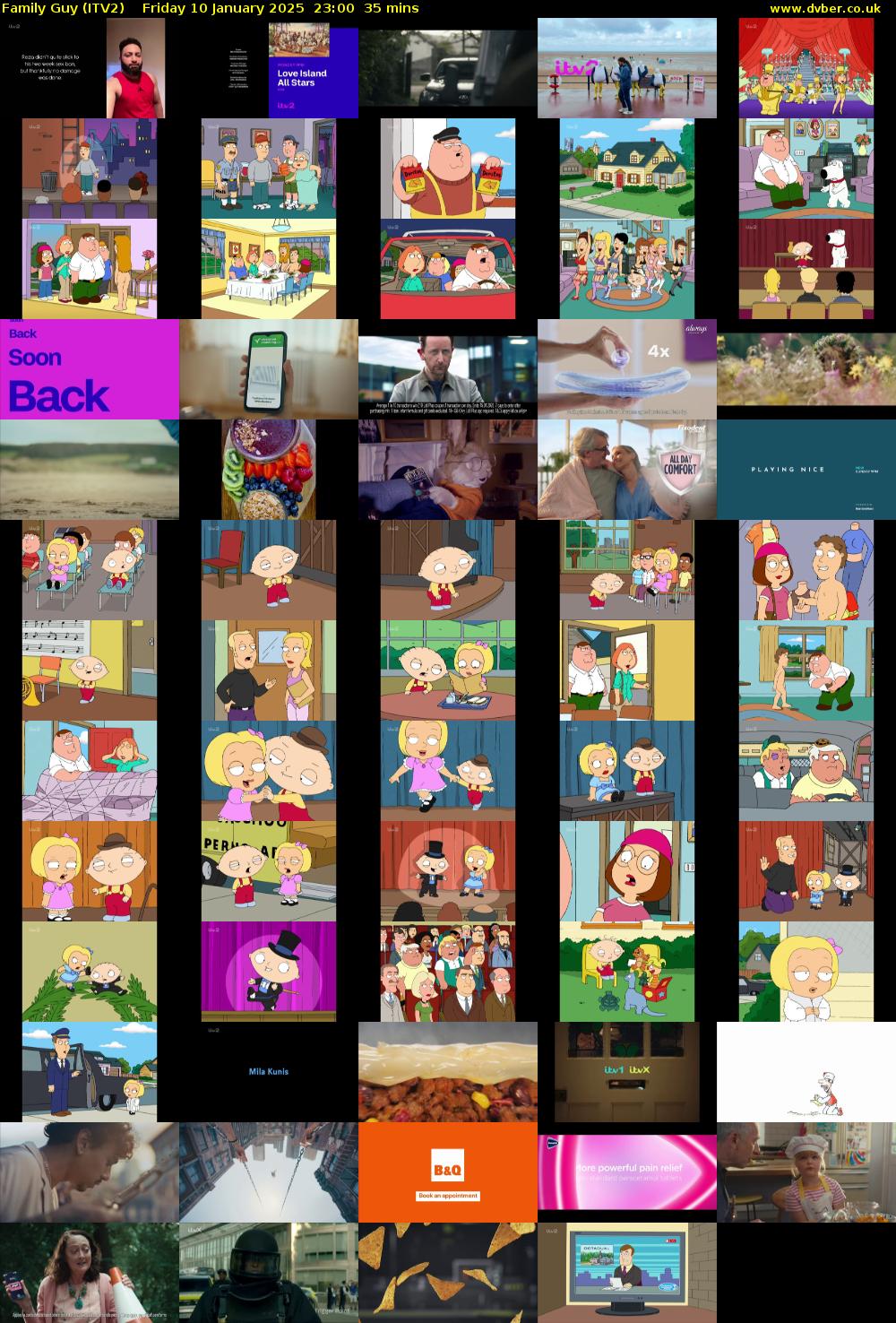 Family Guy (ITV2) Friday 10 January 2025 23:00 - 23:35