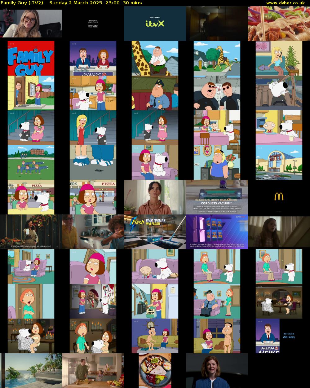 Family Guy (ITV2) Sunday 2 March 2025 23:00 - 23:30