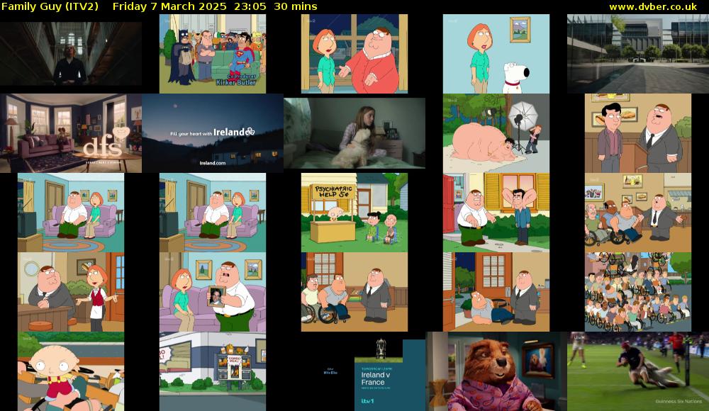 Family Guy (ITV2) Friday 7 March 2025 23:05 - 23:35