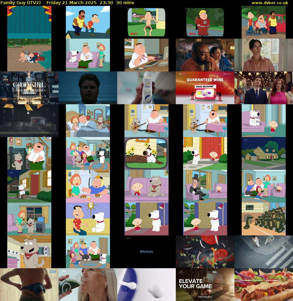 Family Guy (ITV2) Friday 21 March 2025 23:30 - 00:00
