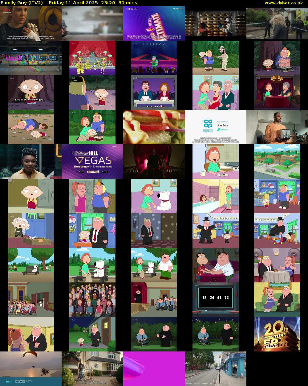 Family Guy (ITV2) Friday 11 April 2025 23:20 - 23:50