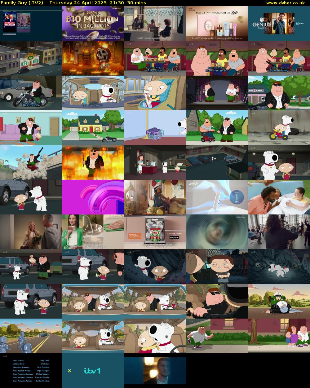 Family Guy (ITV2) Thursday 24 April 2025 21:30 - 22:00