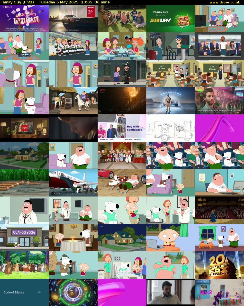Family Guy (ITV2) Tuesday 6 May 2025 23:05 - 23:35