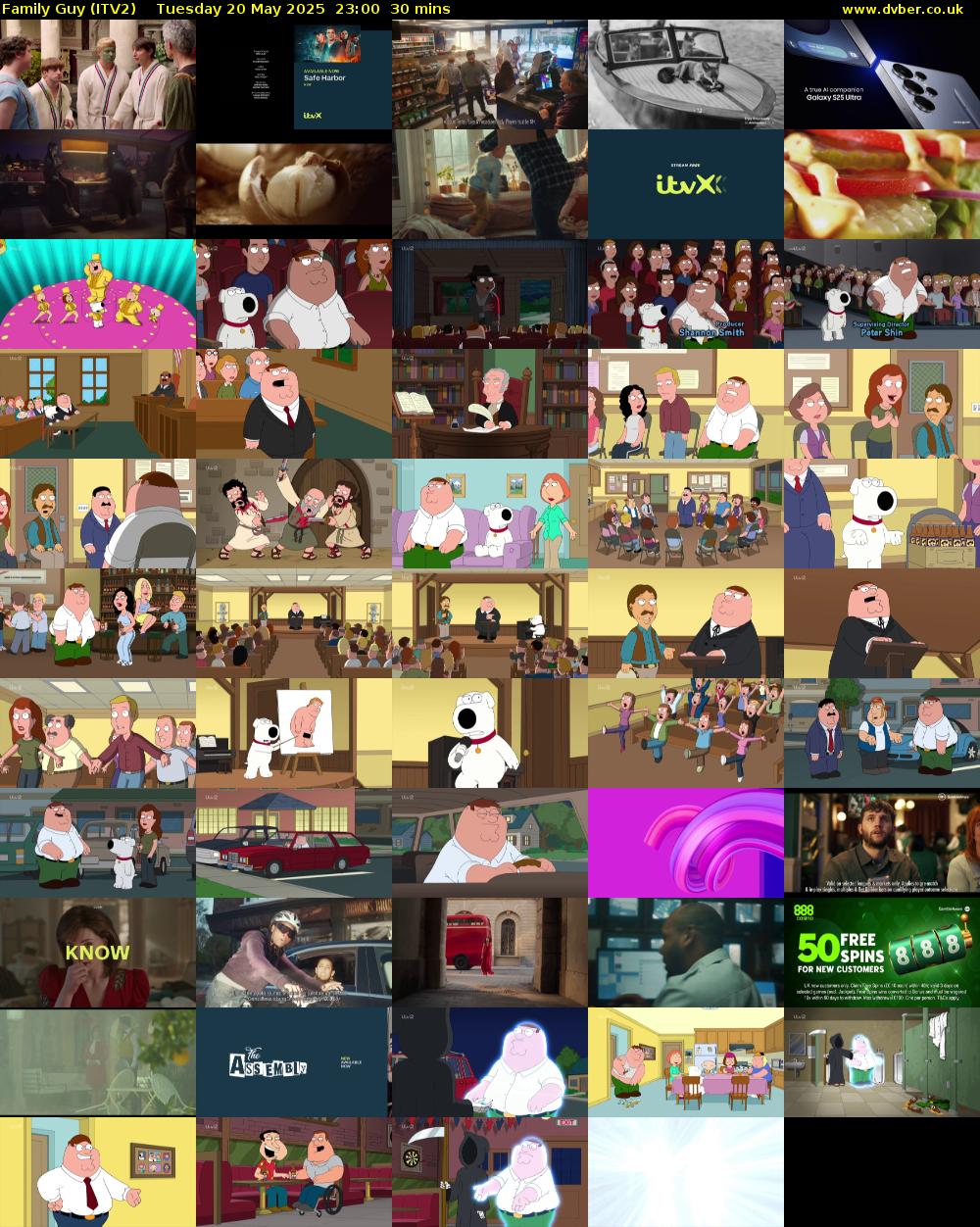 Family Guy (ITV2) Tuesday 20 May 2025 23:00 - 23:30