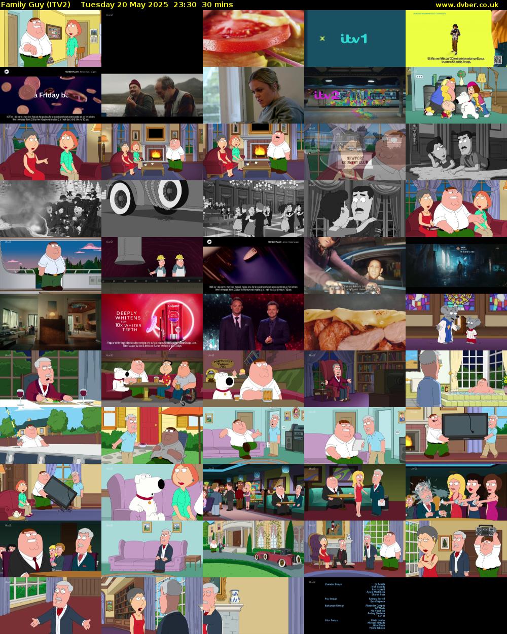 Family Guy (ITV2) Tuesday 20 May 2025 23:30 - 00:00