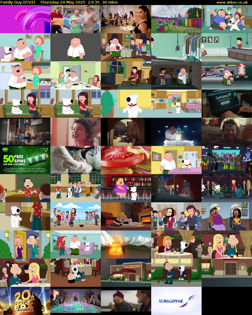 Family Guy (ITV2) Thursday 29 May 2025 23:35 - 00:05