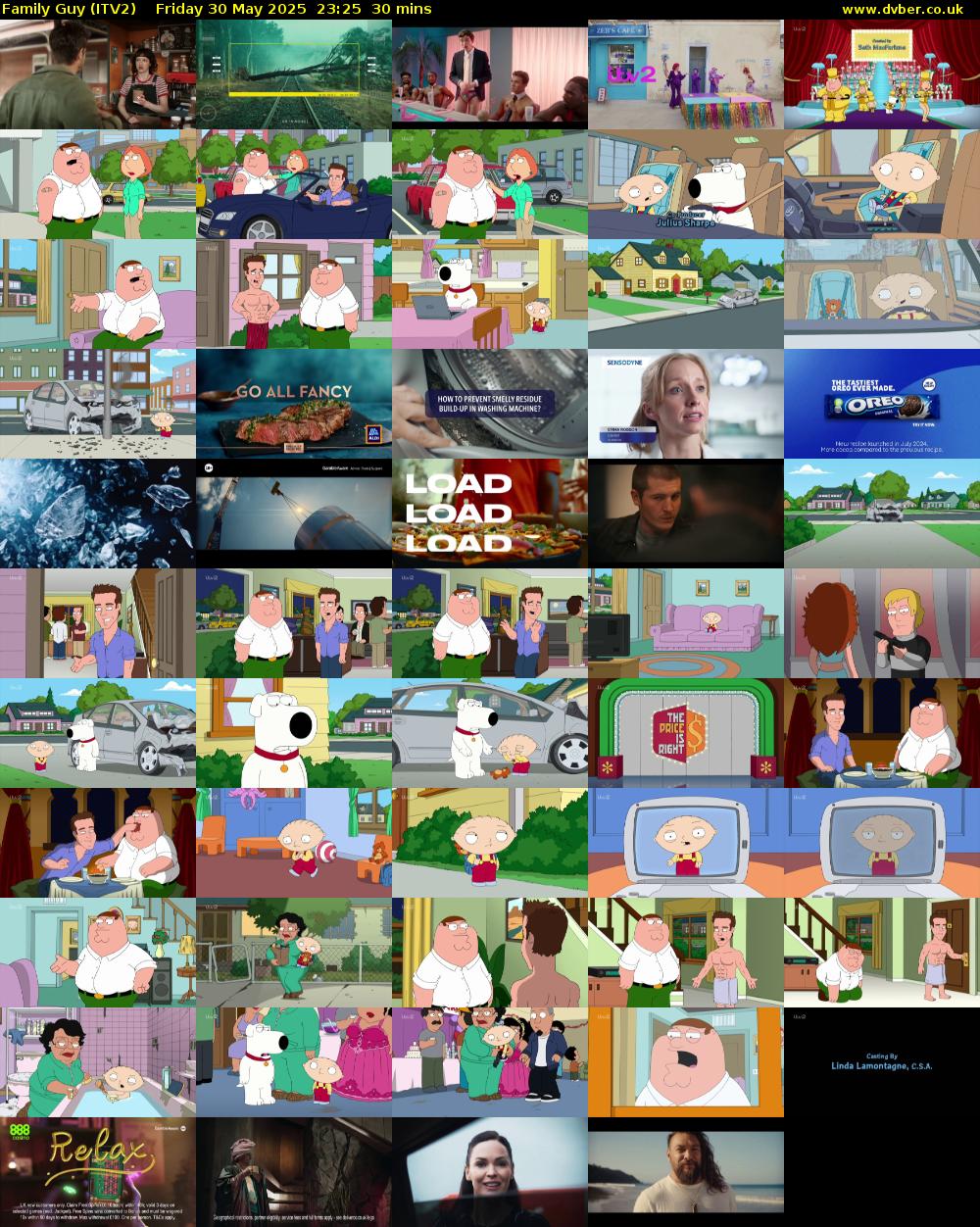 Family Guy (ITV2) Friday 30 May 2025 23:25 - 23:55
