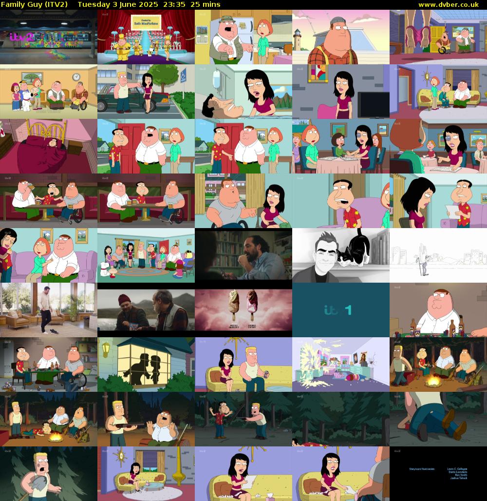 Family Guy (ITV2) Tuesday 3 June 2025 23:35 - 00:00