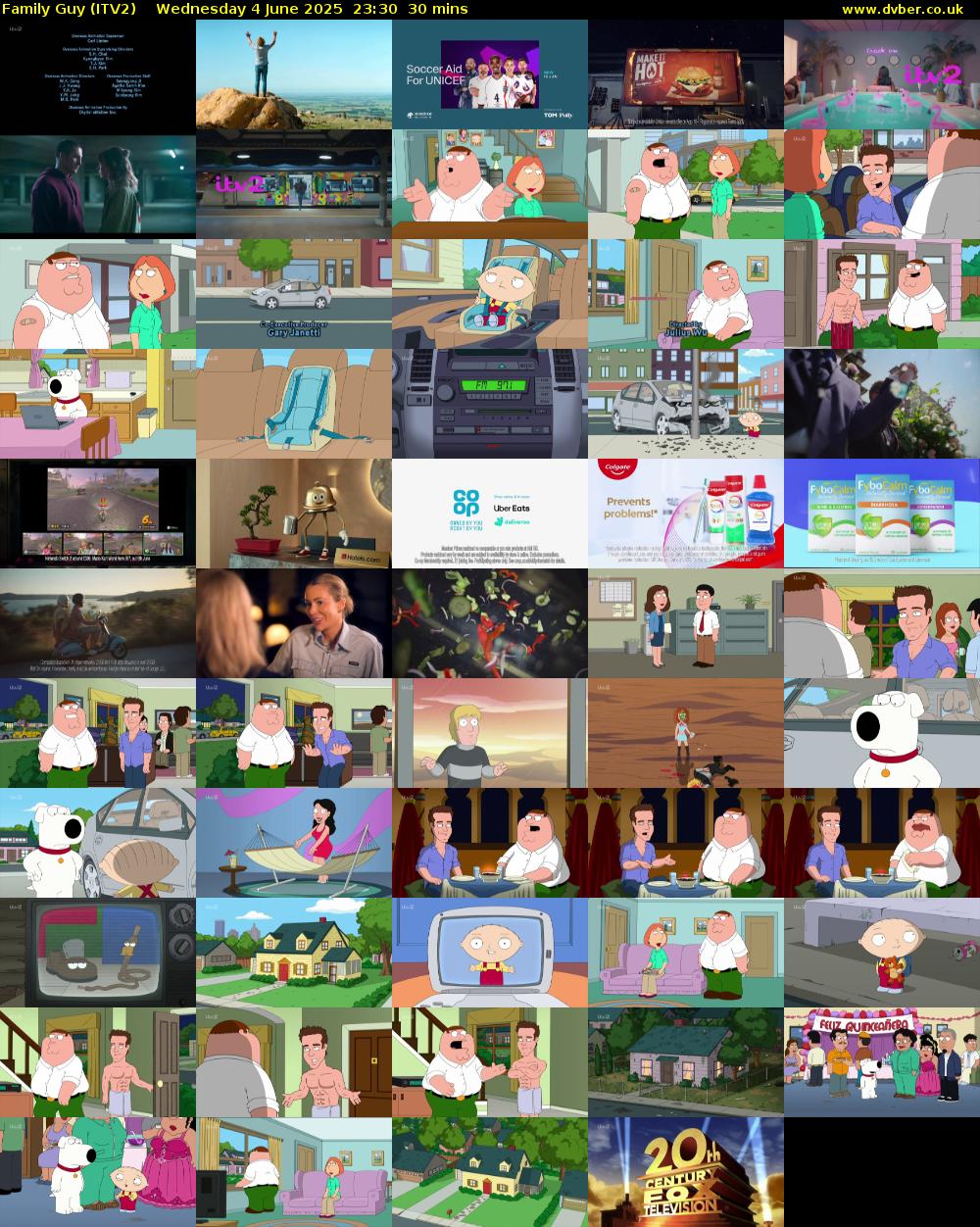 Family Guy (ITV2) Wednesday 4 June 2025 23:30 - 00:00