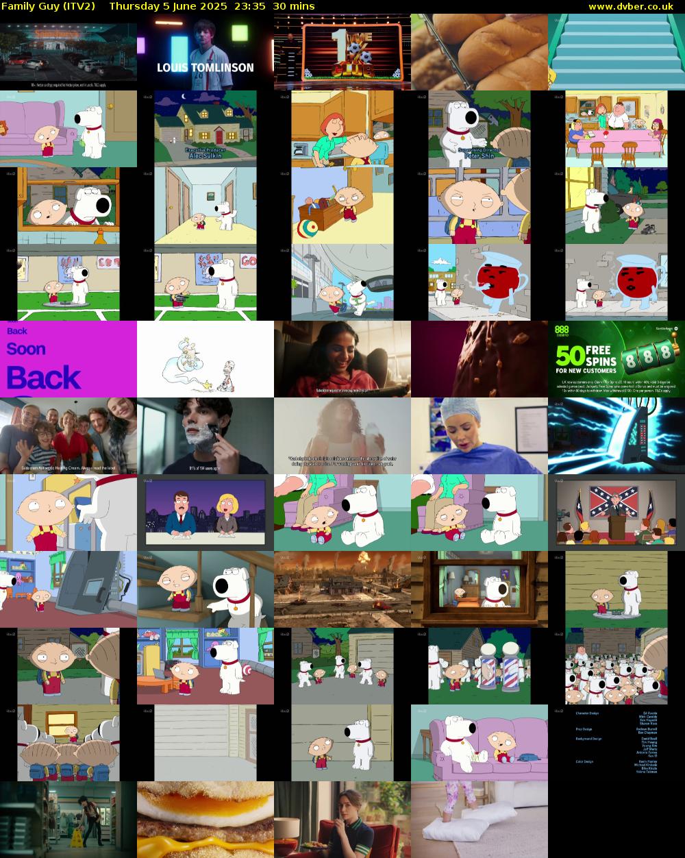Family Guy (ITV2) Thursday 5 June 2025 23:35 - 00:05