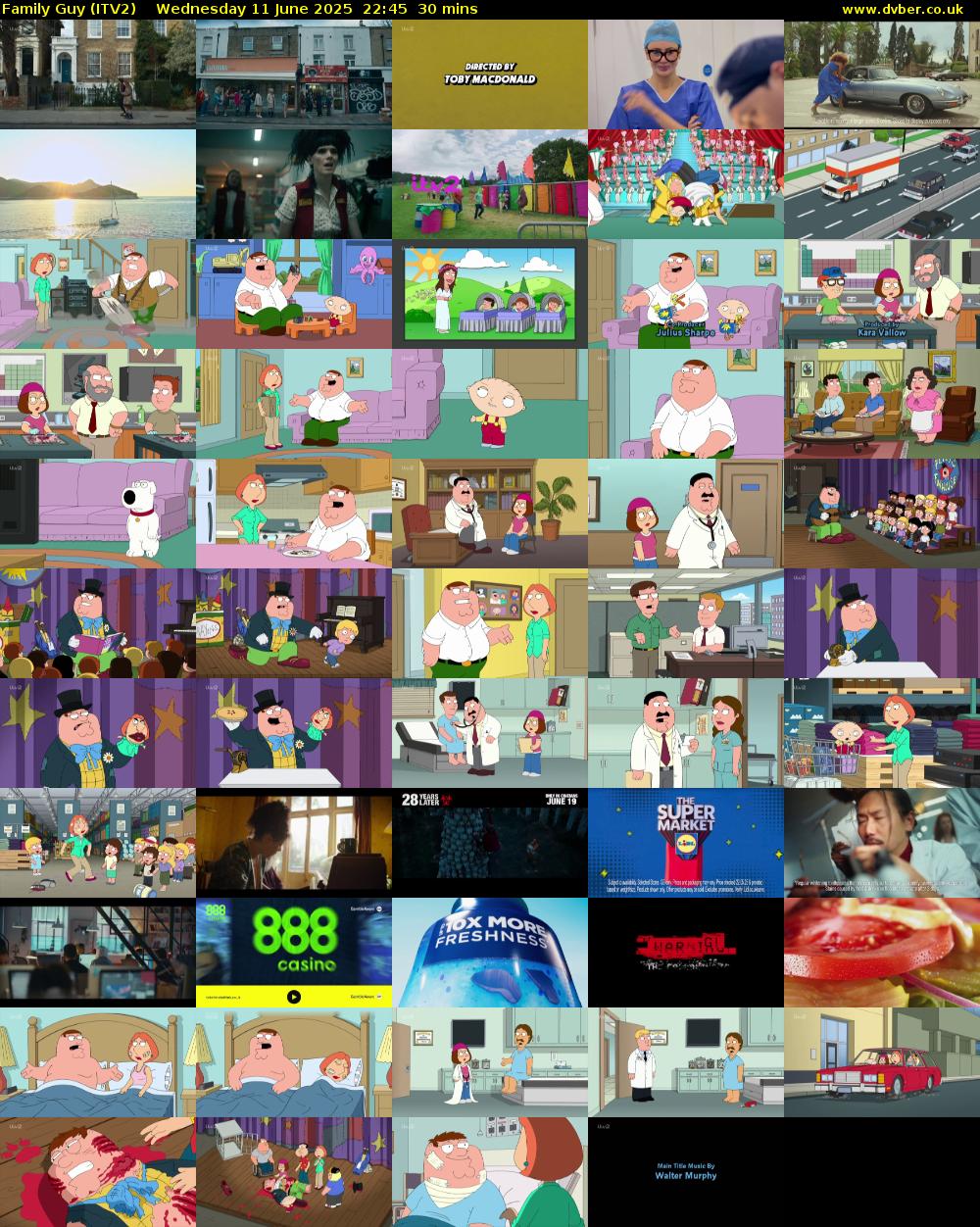 Family Guy (ITV2) Wednesday 11 June 2025 22:45 - 23:15