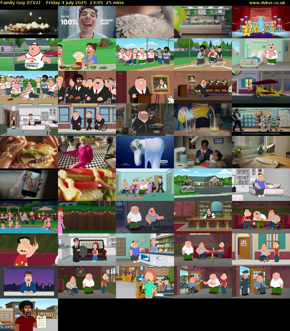 Family Guy (ITV2) Friday 4 July 2025 23:05 - 23:30