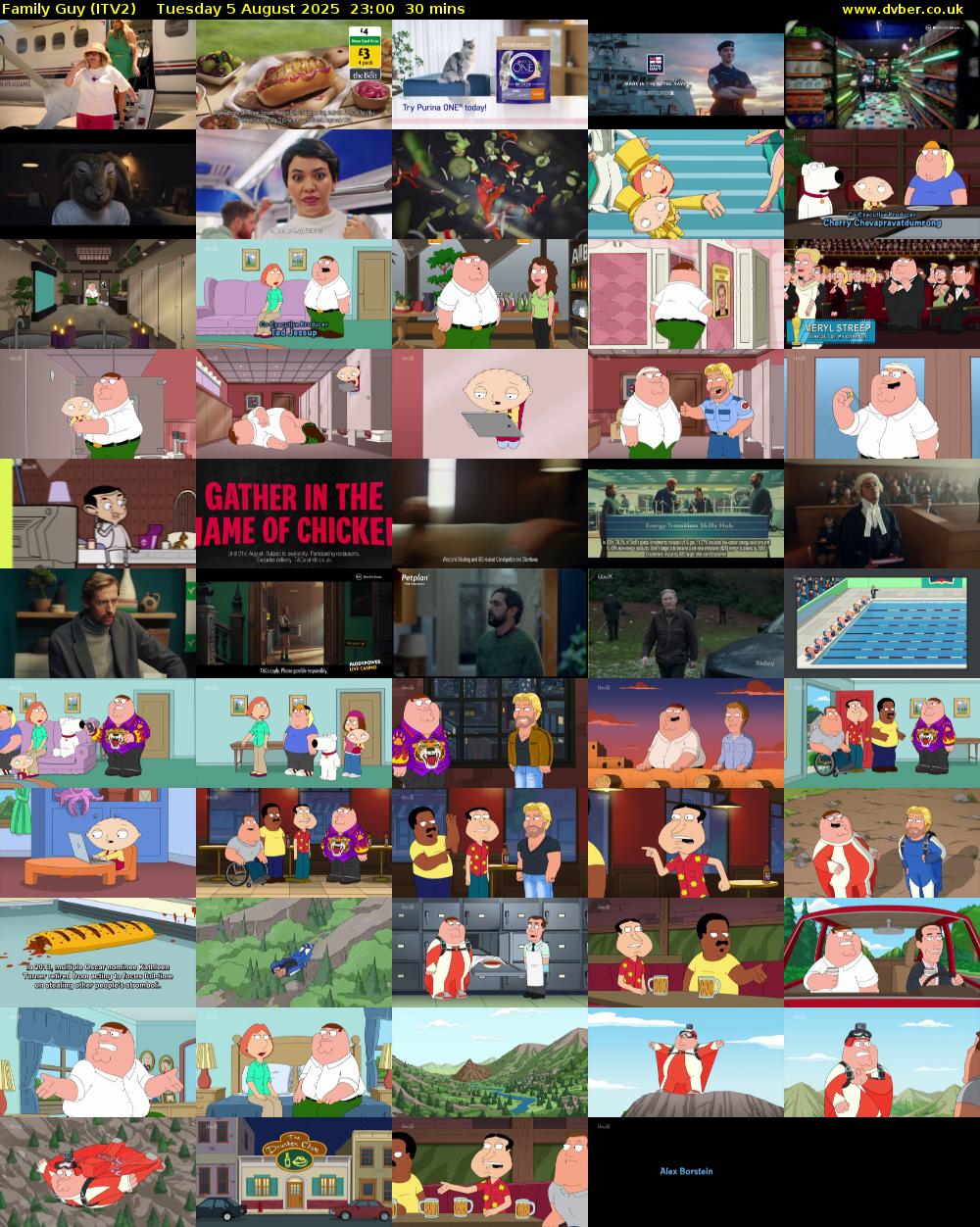 Family Guy (ITV2) Tuesday 5 August 2025 23:00 - 23:30