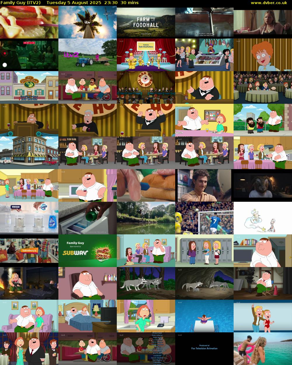 Family Guy (ITV2) Tuesday 5 August 2025 23:30 - 00:00