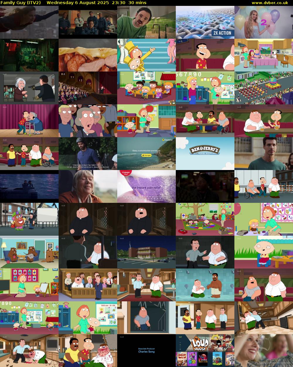 Family Guy (ITV2) Wednesday 6 August 2025 23:30 - 00:00
