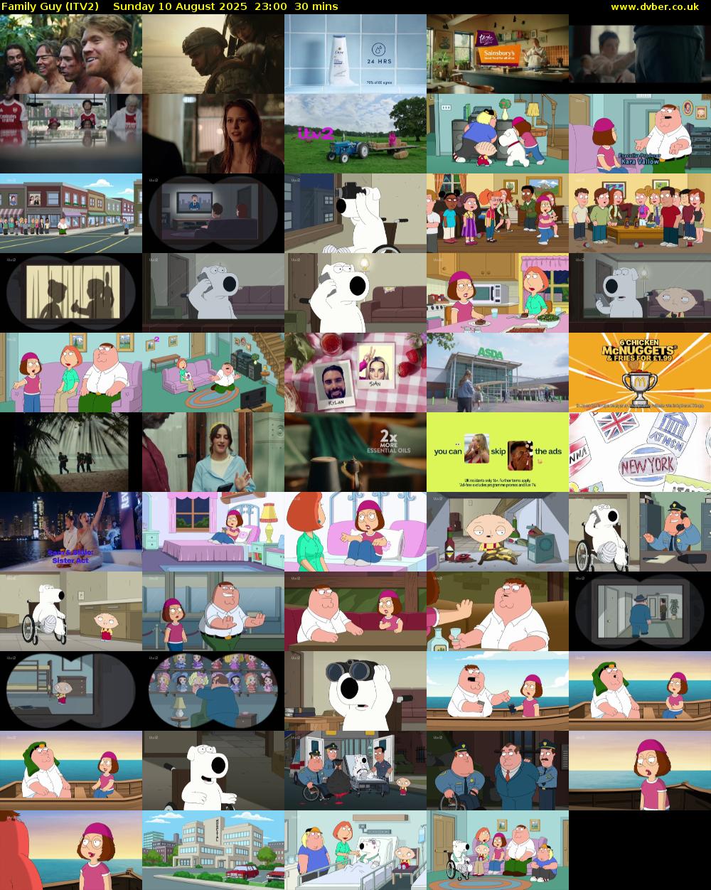 Family Guy (ITV2) Sunday 10 August 2025 23:00 - 23:30