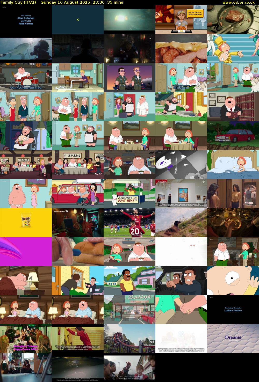 Family Guy (ITV2) Sunday 10 August 2025 23:30 - 00:05