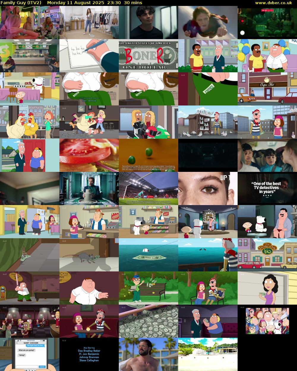 Family Guy (ITV2) Monday 11 August 2025 23:30 - 00:00
