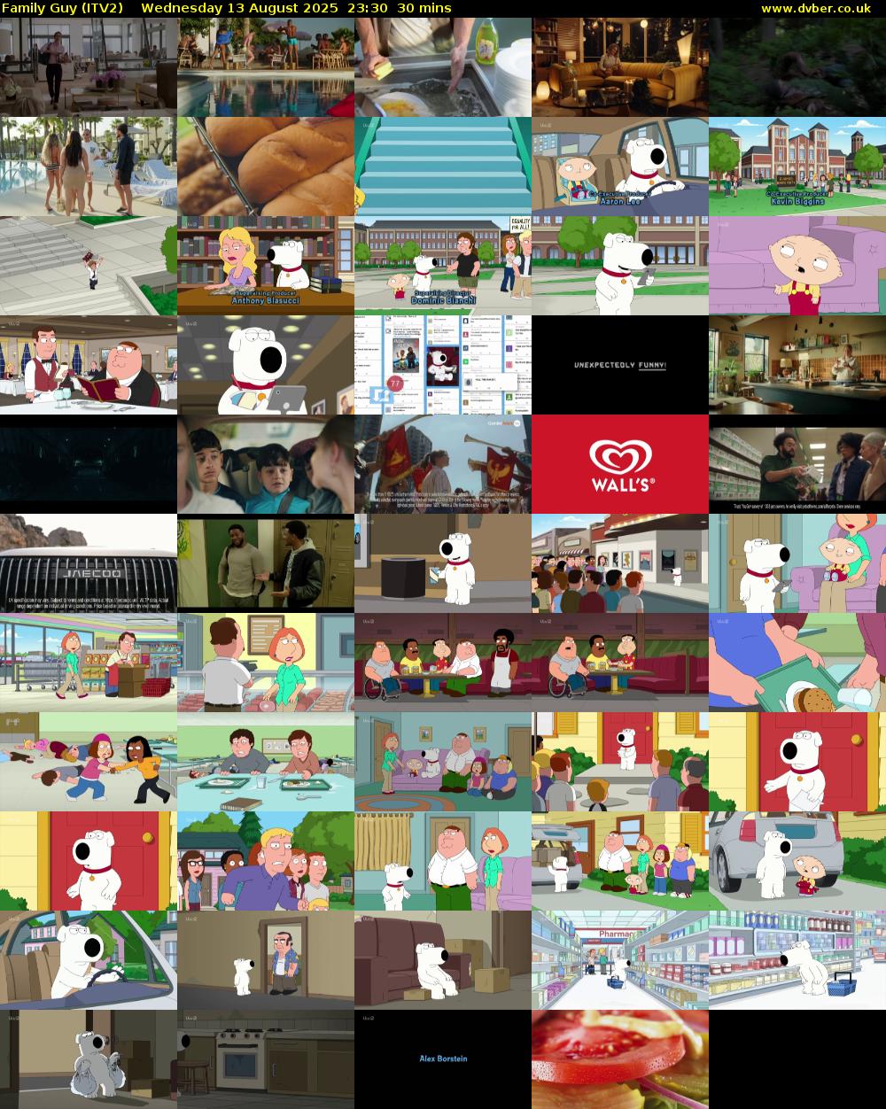 Family Guy (ITV2) Wednesday 13 August 2025 23:30 - 00:00