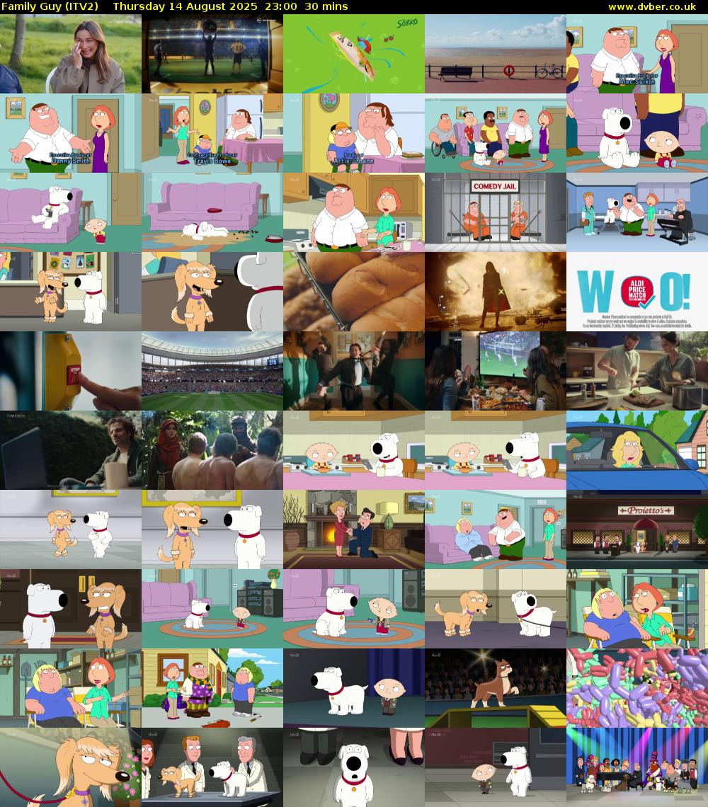 Family Guy (ITV2) Thursday 14 August 2025 23:00 - 23:30