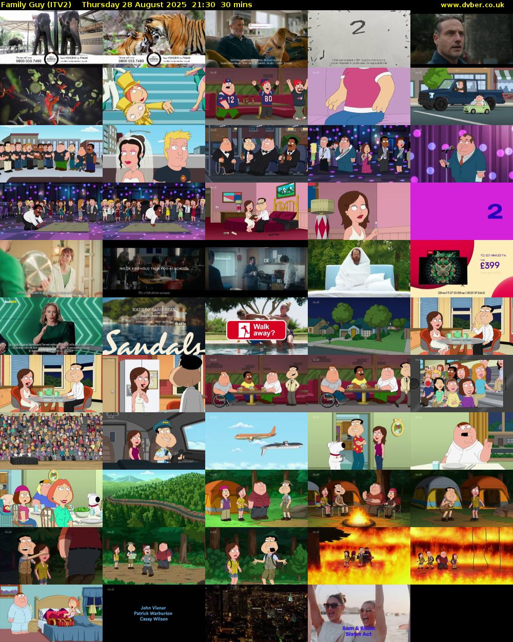 Family Guy (ITV2) Thursday 28 August 2025 21:30 - 22:00