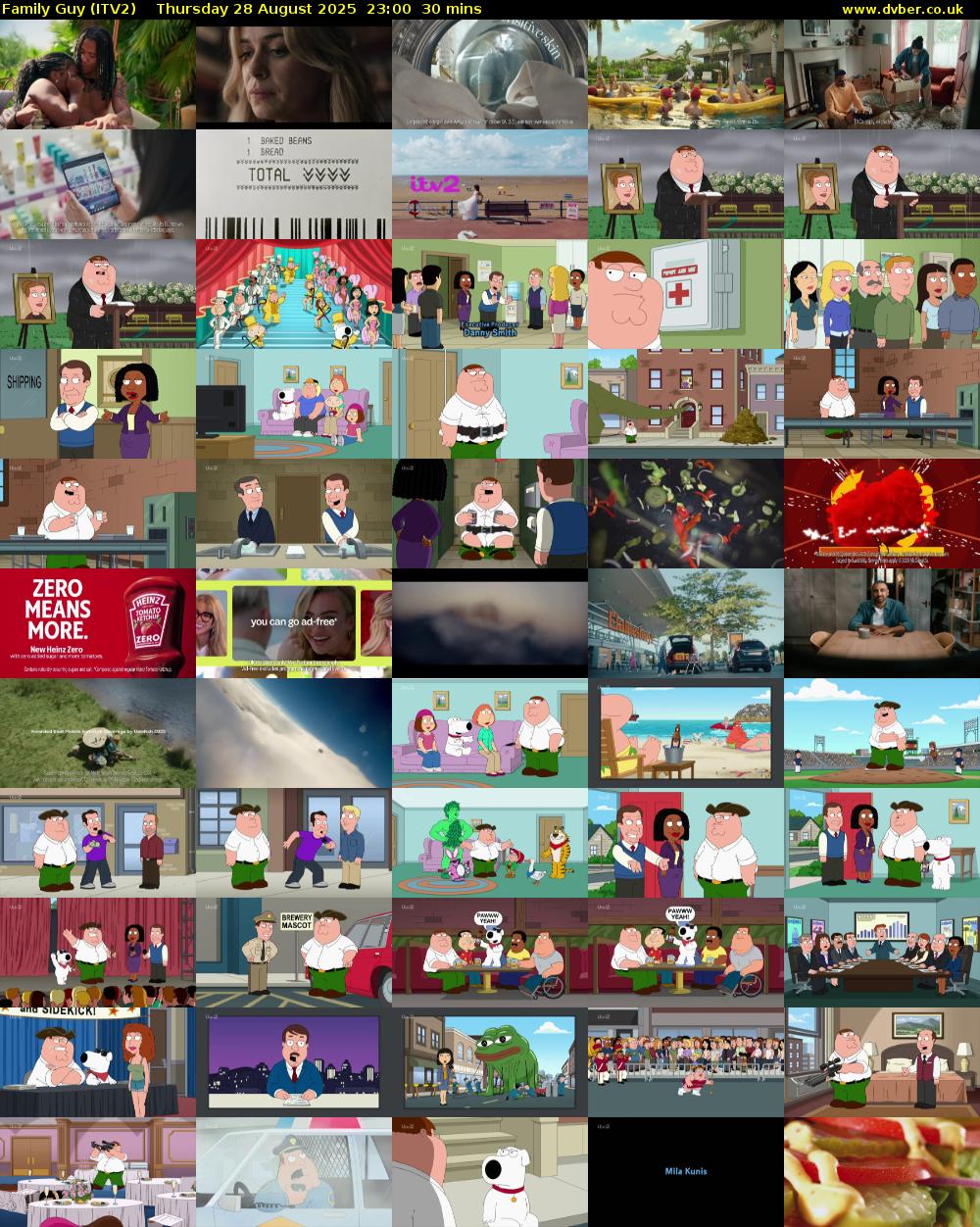 Family Guy (ITV2) Thursday 28 August 2025 23:00 - 23:30
