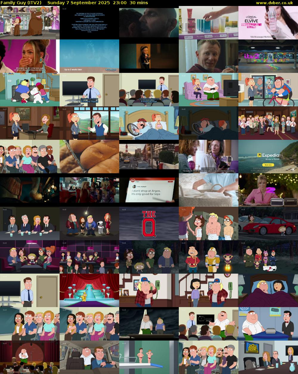 Family Guy (ITV2) Sunday 7 September 2025 23:00 - 23:30
