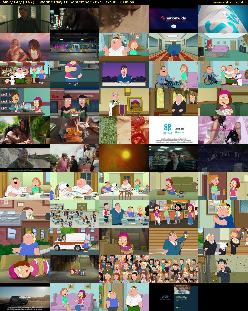 Family Guy (ITV2) Wednesday 10 September 2025 22:00 - 22:30