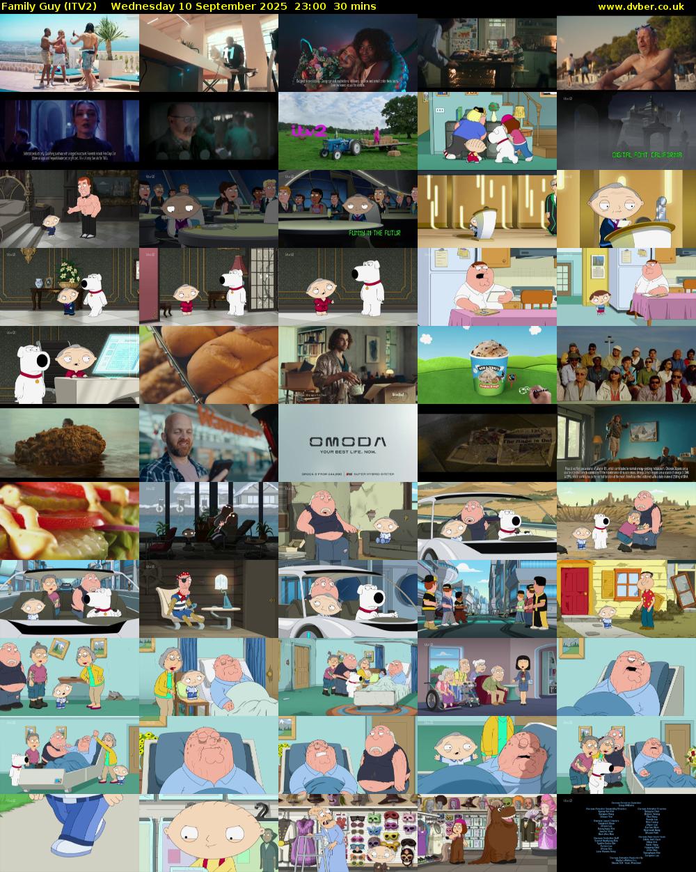 Family Guy (ITV2) Wednesday 10 September 2025 23:00 - 23:30